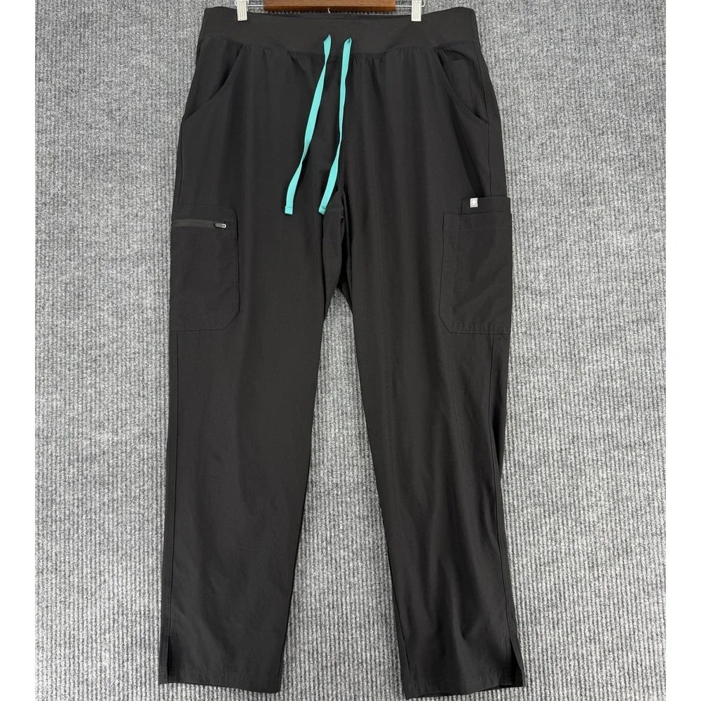 Figs Technical Collection scrub pants women's XXL tall black cargo utility work